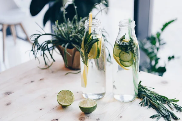 Homemade detox drinks — Stock Photo