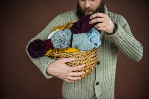 Man taking scarf — Stock Photo