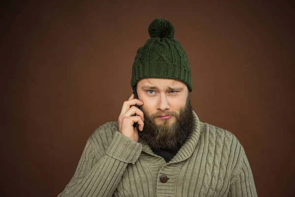 Man talking by smartphone — Stock Photo