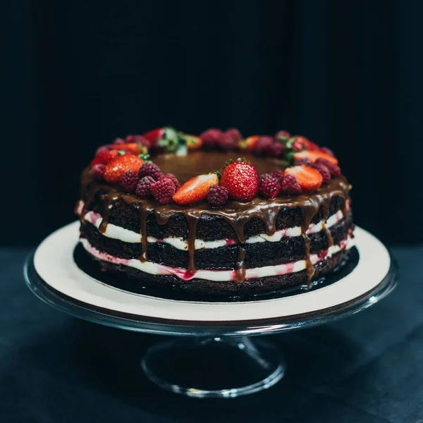 Schokoladencremiger Kuchen — Stockfoto