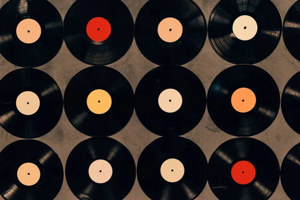 Top view of background made from vinyl records — Stock Photo