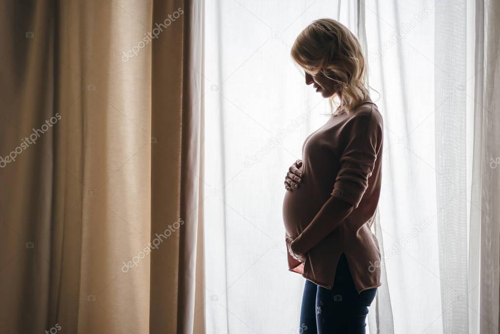pregnant woman at home