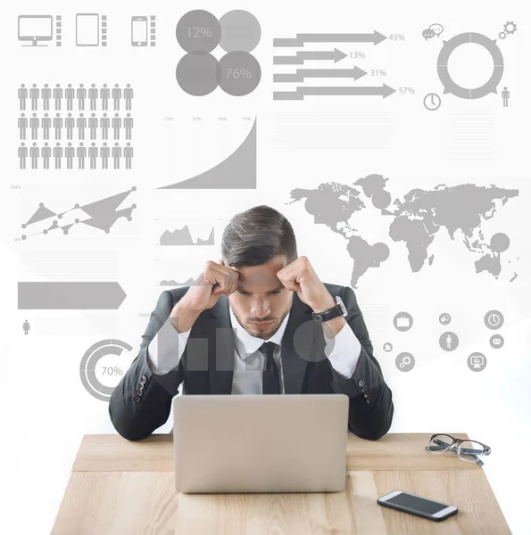 Tired businessman at workplace — Stock Photo, Image