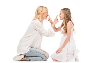 mother and preteen daughter clipart