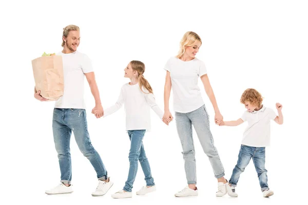 Familie hält Händchen Stockfoto