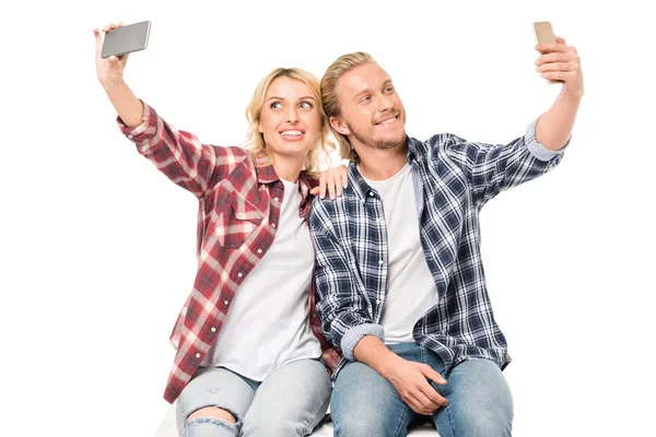 Paar macht Selfie Stockfoto