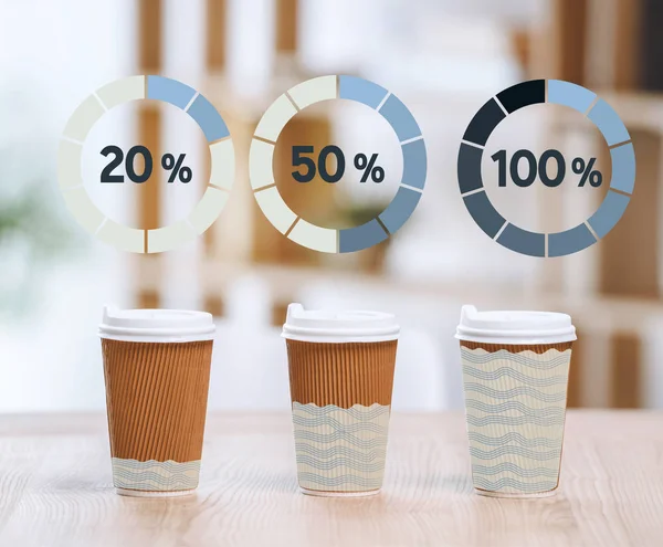 Cups with different degree of filling — Stock Photo