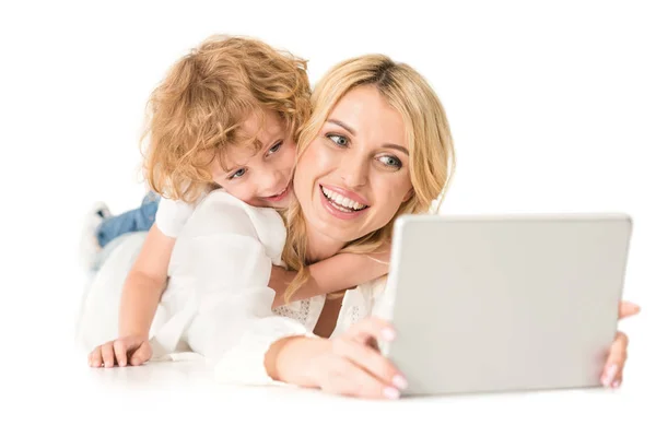 Family with digital tablet — Stock Photo