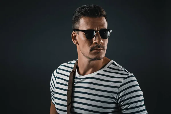 Stylish man in striped t-shirt — Stock Photo, Image