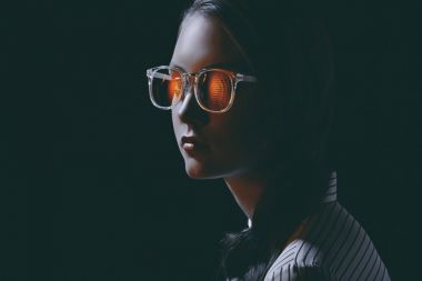 woman in sunglasses and shirt clipart