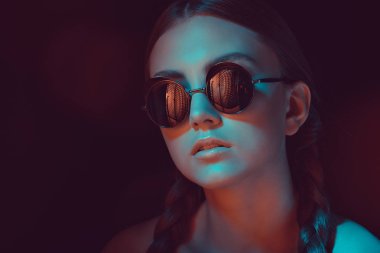 caucasian woman in sunglasses
