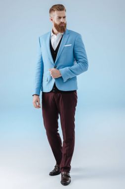 mavi ceketli şık adamı