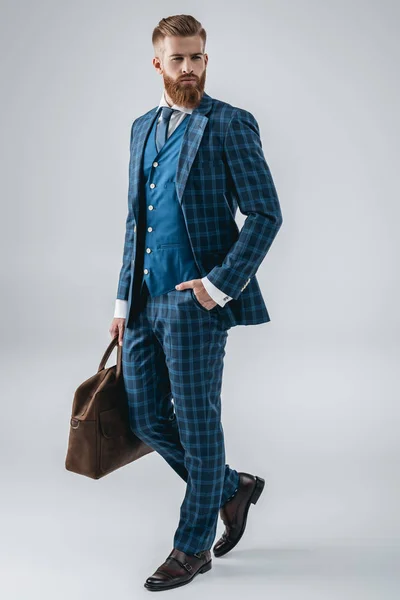 Homem elegante com saco — Fotografia de Stock