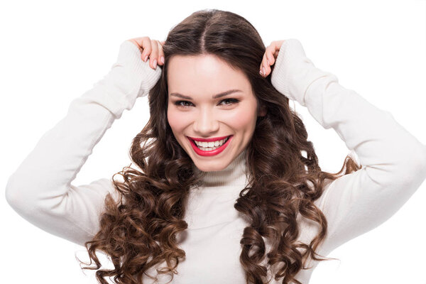 young woman with bright makeup