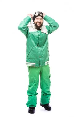man in snowboarding costume clipart