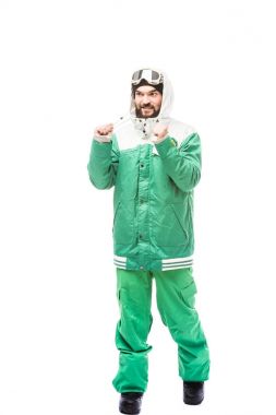 man in snowboarding costume clipart