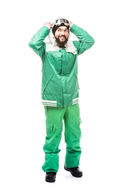 Erkek snowboard kostüm — Stok fotoğraf