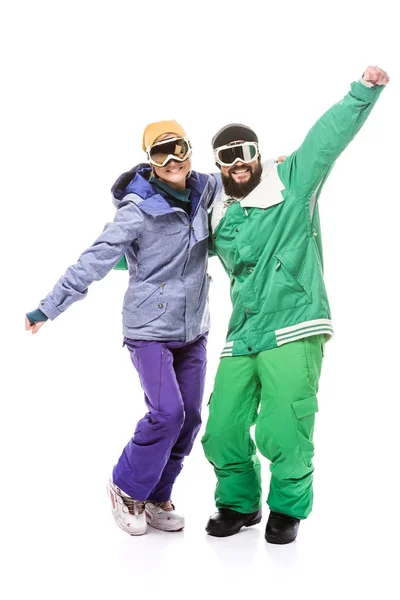 Snowboarders in snowboarding glasses — Stock Photo, Image