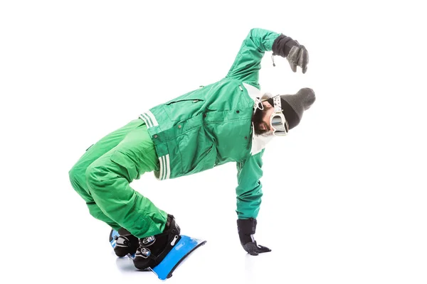 Man sliding on snowboard — Stock Photo, Image