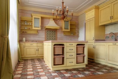 kitchen in country house clipart
