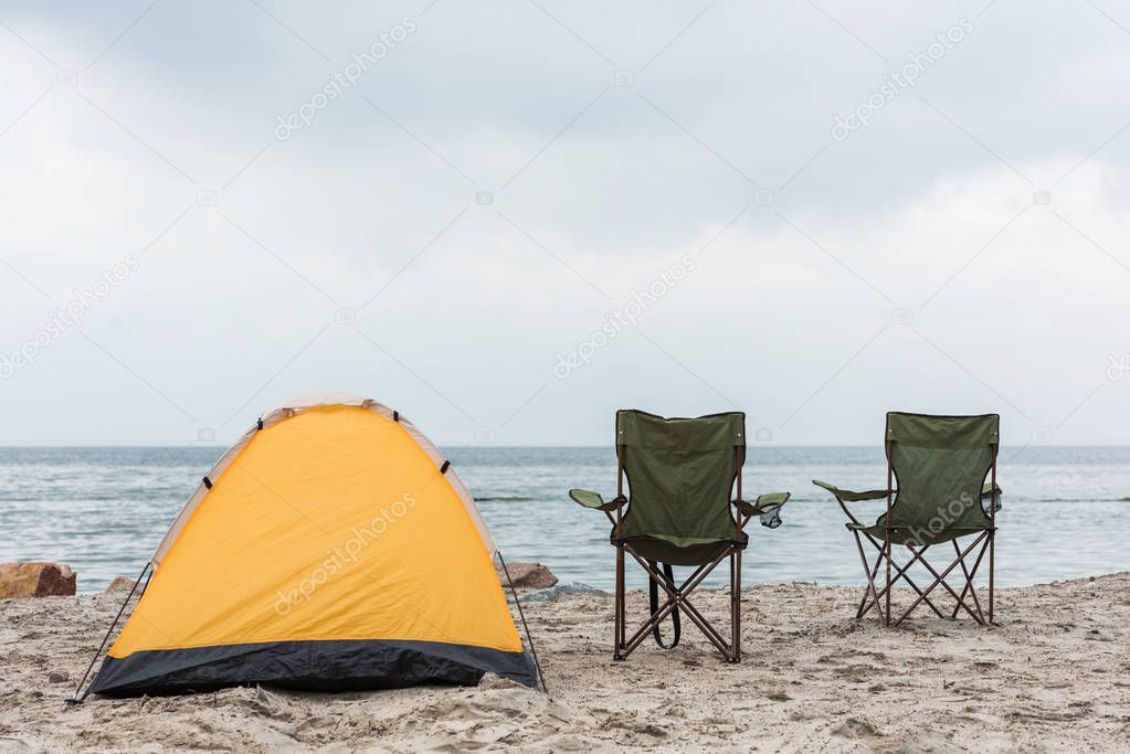 camping tent on seahore