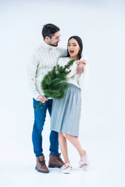 şaşırtıcı kız arkadaşıyla Noel ağacı dostum