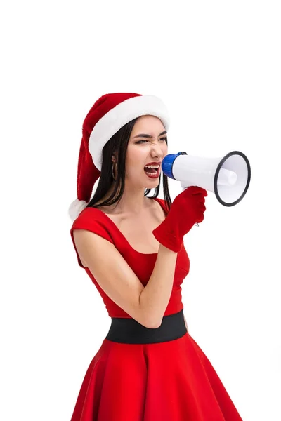 Asian woman with megaphone — Stock Photo, Image