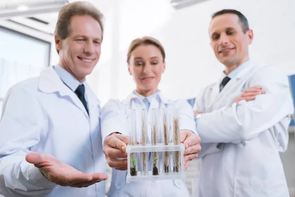 Team of scientists in lab — Stock Photo, Image