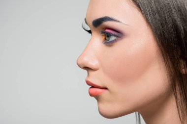 beautiful woman with stylish makeup clipart