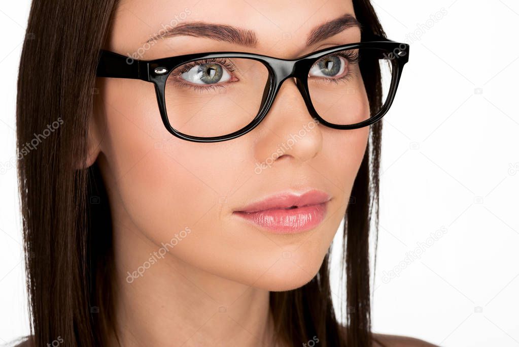 young woman in eyeglasses