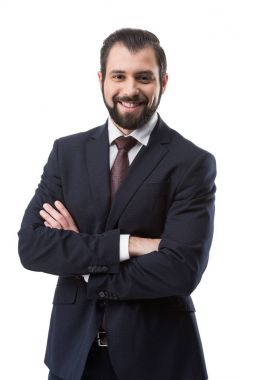 Çapraz kollu bir iş adamı