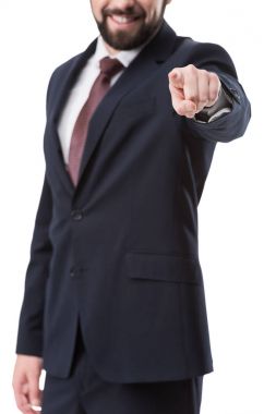 businessman pointing at you clipart