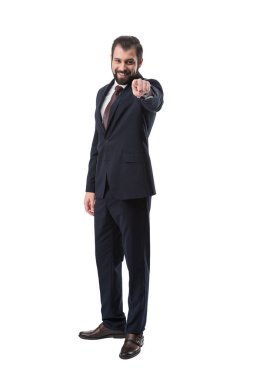 businessman pointing at you clipart