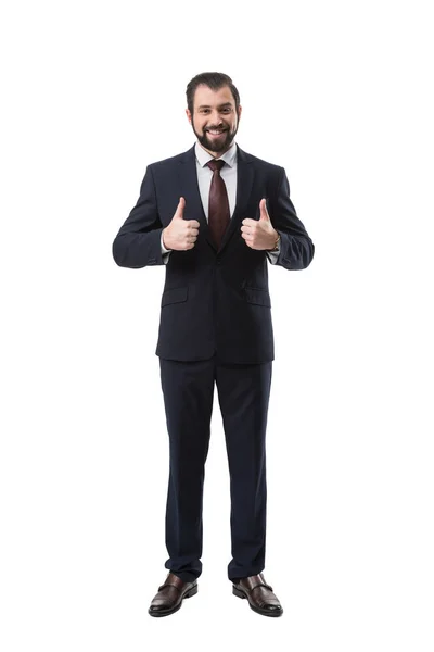 Бізнесмен з великими пальцями вгору — стокове фото