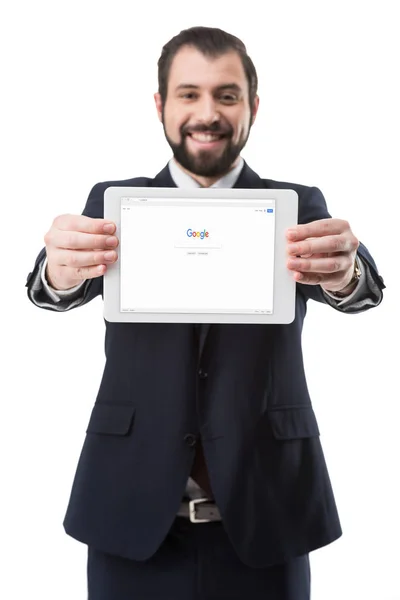 Tablet with google website — Stock Photo, Image