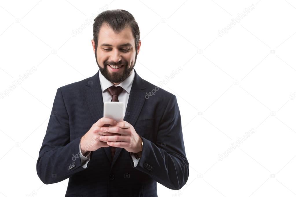 businessman using smartphone