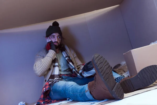 Homeless upset man — Stock Photo, Image