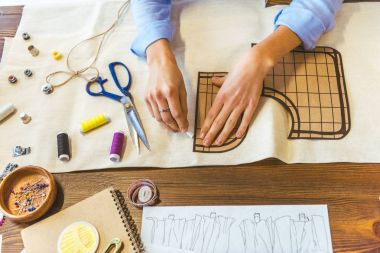 Tebeşir desenle işaretleme terzi kırpılmış görüntü