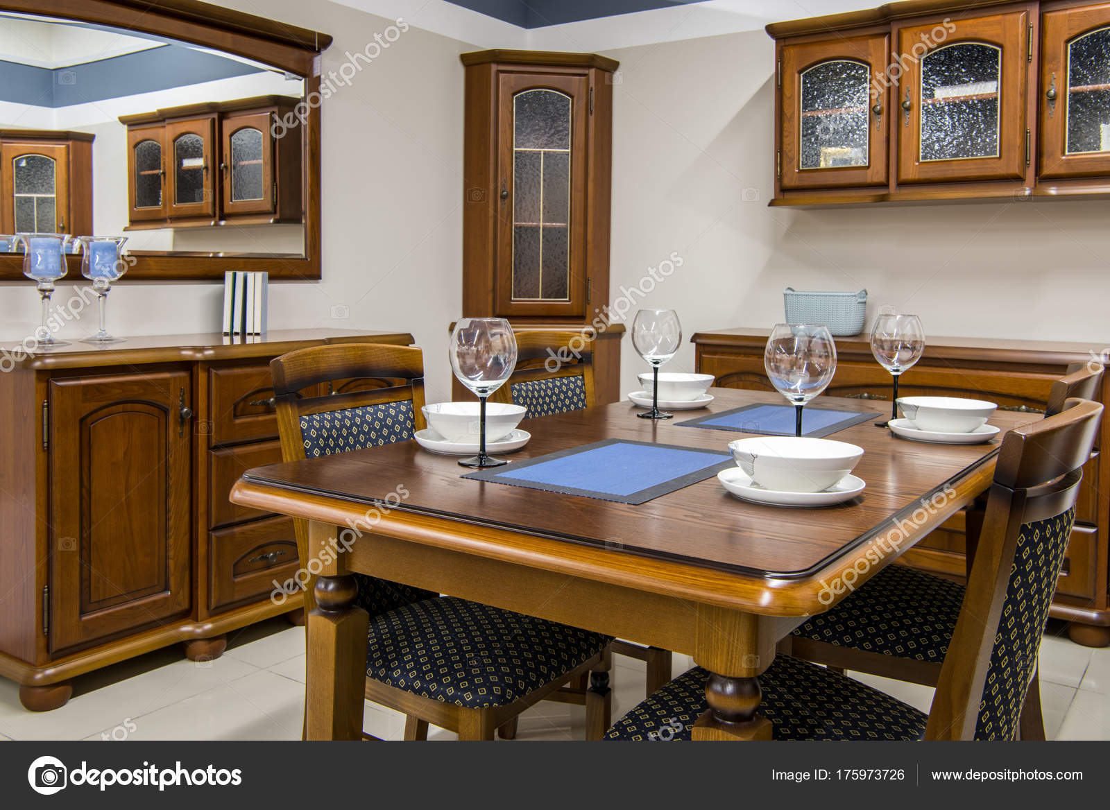 Modern Kitchen Interior Furniture Dishes — Stock Photo © VitalikRadko