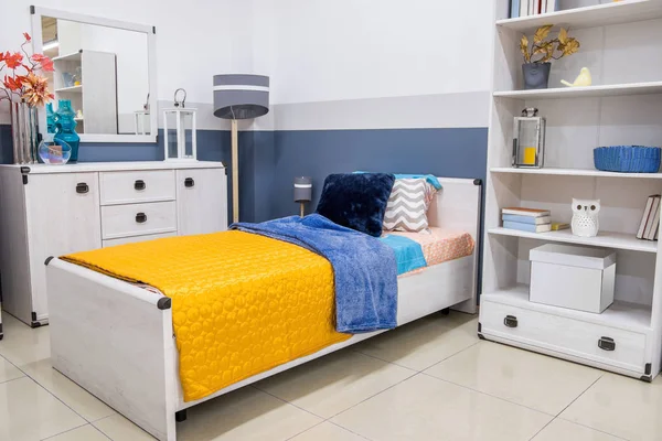 Interior Confortabil Dormitor Modern Mobilier — Fotografie, imagine de stoc