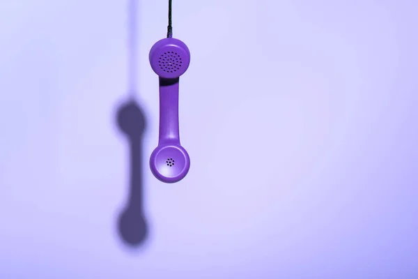 Hanging Purple Telephone Handset Ultra Violet Trend — Stock Photo, Image