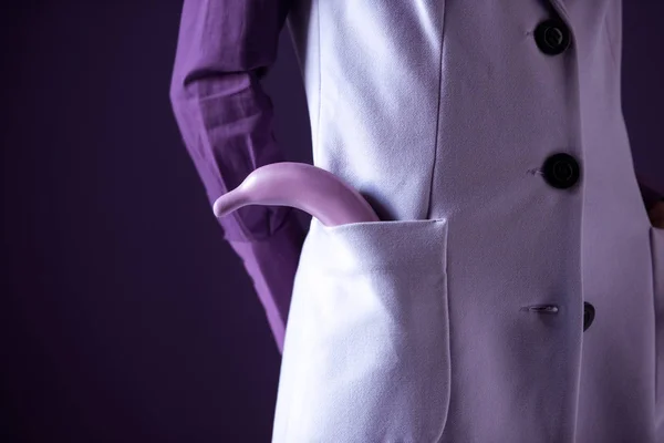 Vue Recadrée Une Élégante Fille Élégante Posant Vêtements Violets Avec — Photo