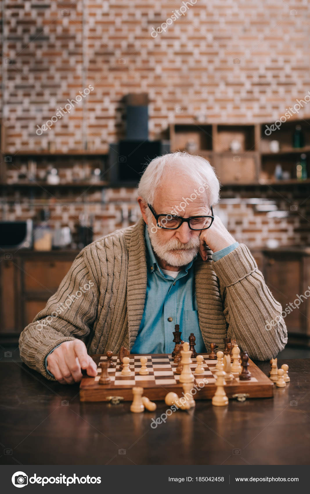 Thoughtful chess master stock photo. Image of pieces, intellect - 8519806