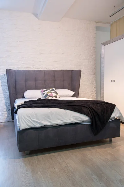 Interior Bedroom Bed Closet Modern Design — Stock Photo, Image