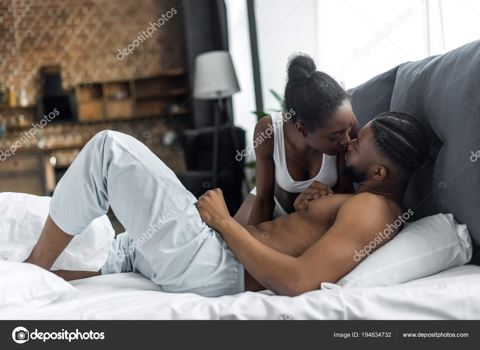 African American Couples Kiss Images