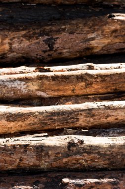 full frame image of logs placed in row background  clipart