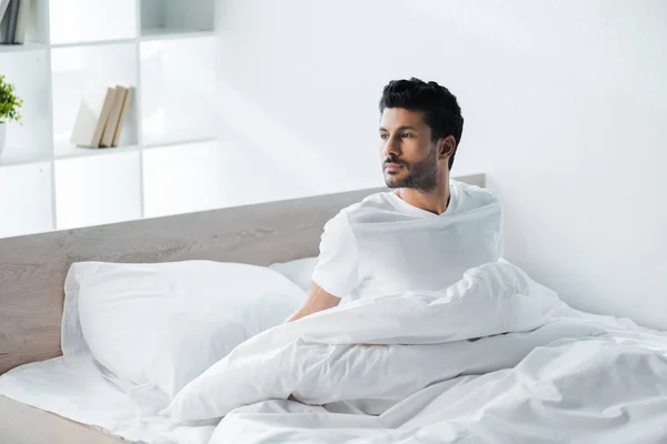 Handsome Racial Man Shirt Waking Morning — Stock Photo, Image