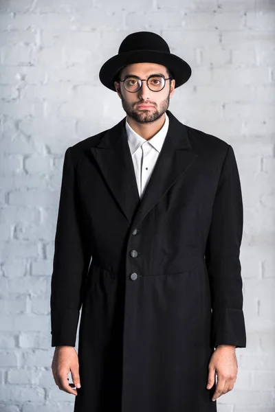 Handsome Jewish Man Glasses Looking Camera — Stock Photo, Image