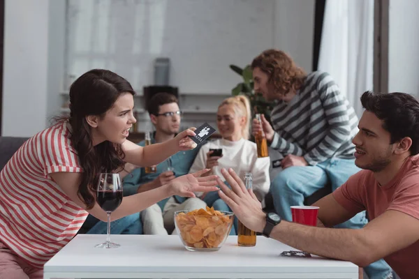 Kyiv Ukraine January 2020 Angry Girl Guy Quarreling While Playing — Stock Photo, Image