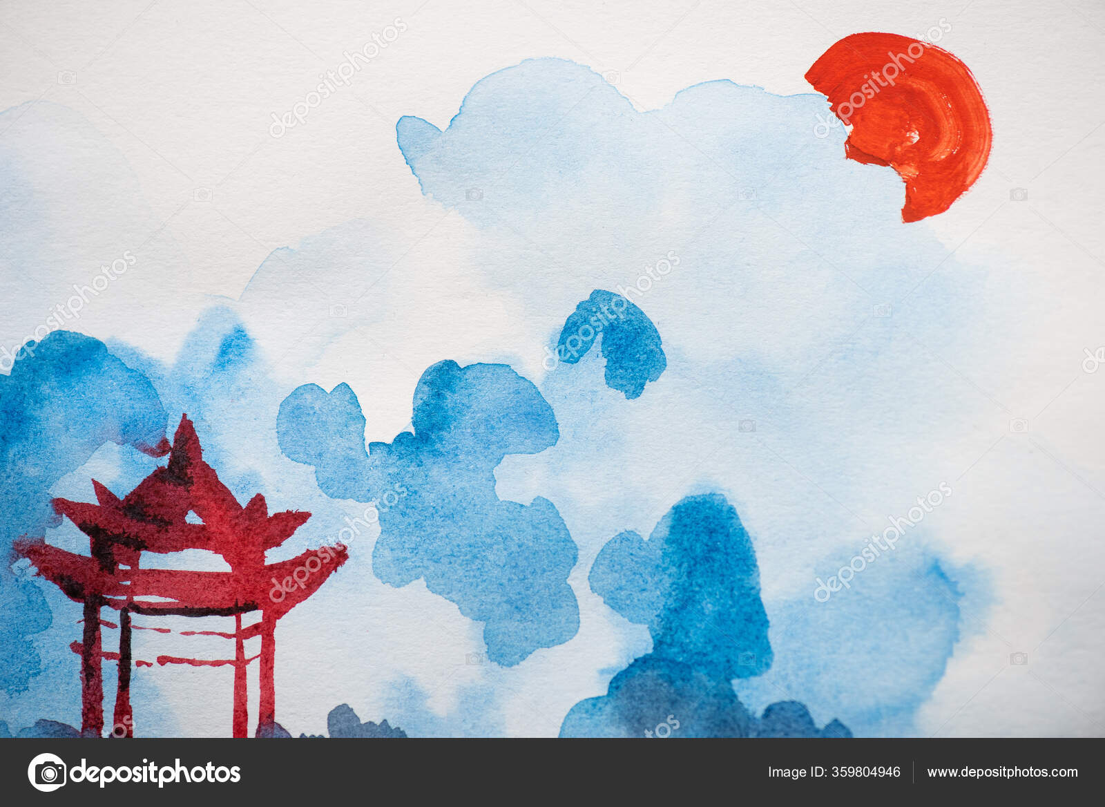 Ilustração Tradicional Da Nuvem De Pintura Chinesa, única E Aguda, Vermelha  E Branca, Feita Com Aquarela Ilustração Stock - Ilustração de ornamento,  desenho: 207304945